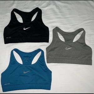 Set of 3 extra small Nike sports bras.